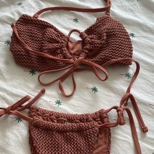 Asos Design bikini top&bottom in copper brown